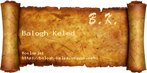 Balogh Keled névjegykártya